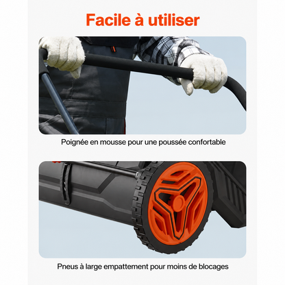 LeafMaster - Balayeuse à Gazon avec Bac à Grande Capacité